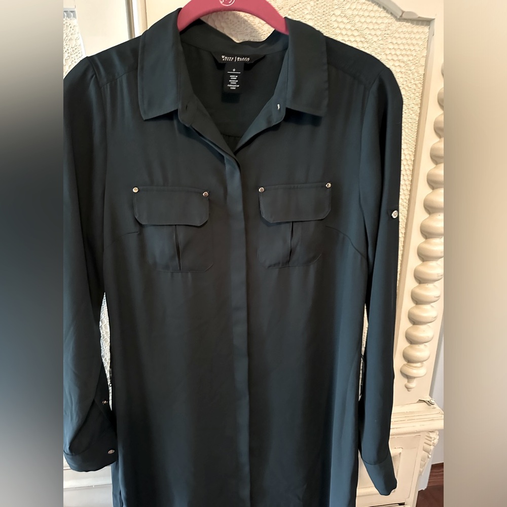 WHBM Long Sleeve Utility Shirtdress. Size 0